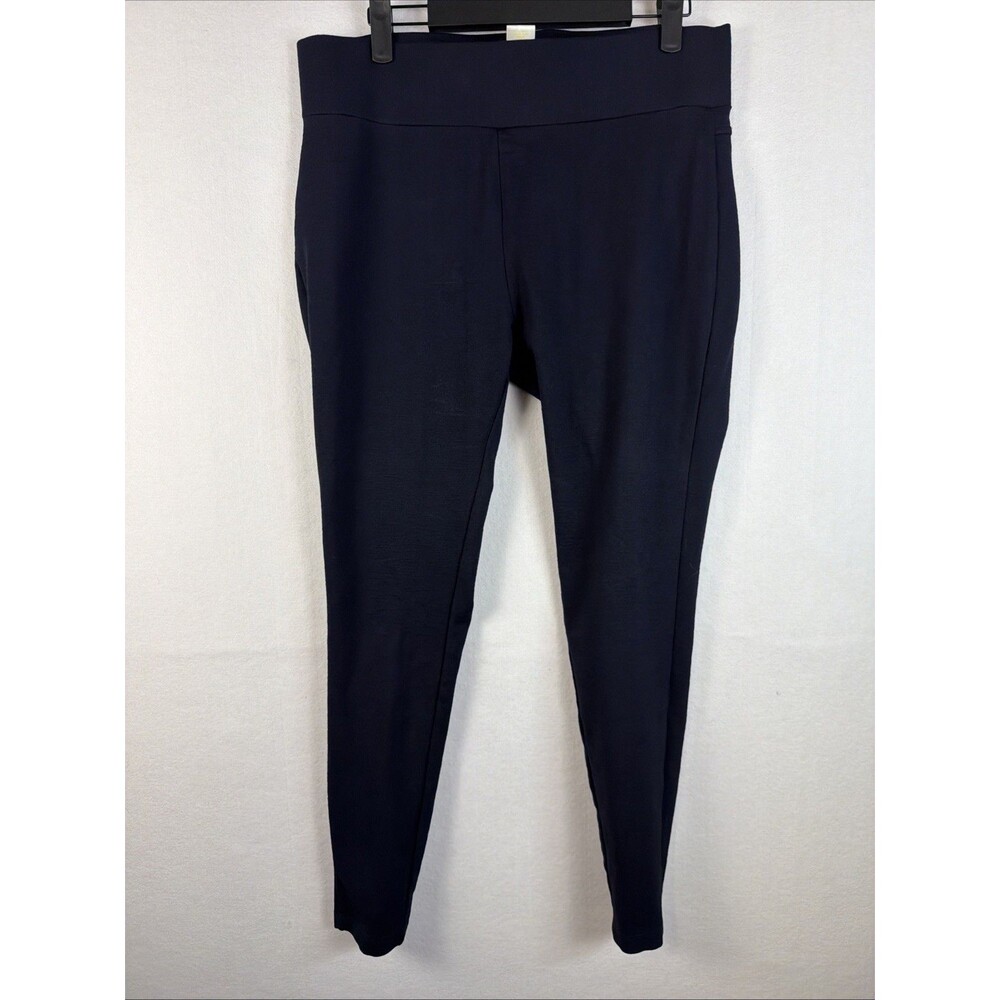 Matty M Womens Large L Blue Ponte Pull On Leggings Elastic Waist Pants Stretch